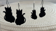 Black Cat Silhouette Earrings - Large