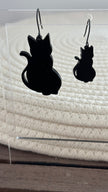 Black Cat Silhouette Earrings - Small