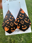 Pumpkin Face Jack-O-Lantern Dangle Earrings