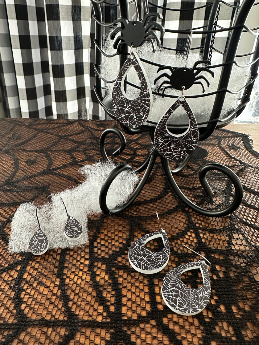 Spider Web Teardrop Earrings (Small)
