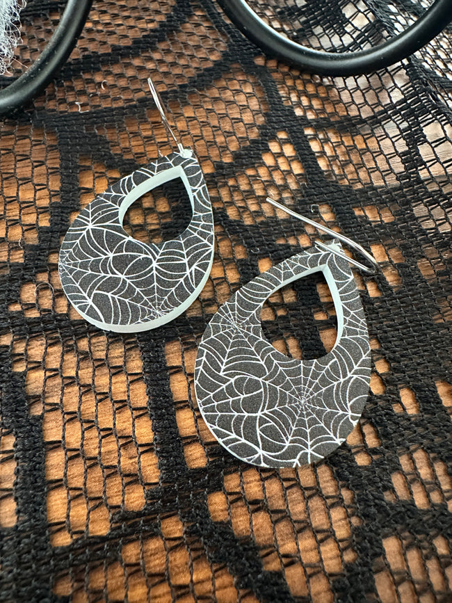 Spider Web Teardrop Earrings (Large)