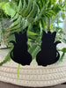 Black Cat Silhouette Earrings - Large